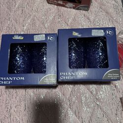 Set Of 2 (2 Acrylic Cup Each) Phantom Chef 19 Oz Blue Acrylic 
