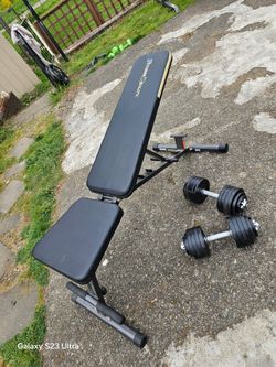 Dumbells Weights And Weight Bench