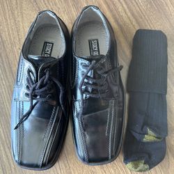 Boys Size 1 Dress Black Shoes Formal Wedding And Socks 