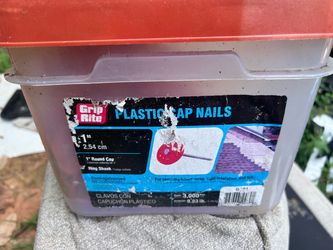 Grip Rite Plastic Cap Nails! Half Container!