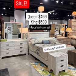 4-Piece Bedroom Set Queen or King