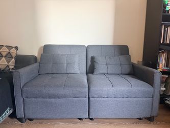 Dark Gray Fabric Loveseat Sleeper Sofa
