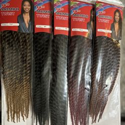 18” Mambo Twist Colors In Description. 
