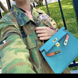 Hermes Kelli Blue Bag 