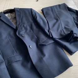 Michael Kors Navy Blue Striped Suit