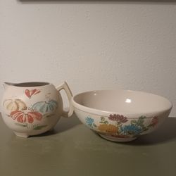 Vintage Ransburg Salad Bowl & Matching Pitcher