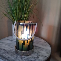 $10 Mosaic Green Candle Holder 