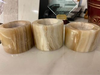 Onyx Custom Fabricated 3pc set Candle/ ash tray