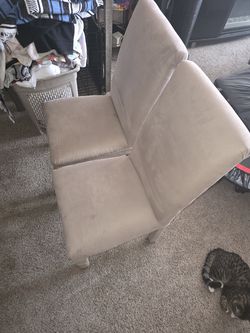 High back tan suede plush  chairs