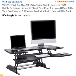 VariDesk Cube Corner 48 - Cubicle Standing Desk Converter for Dual Monitors