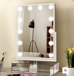Desktop Hollywood Vanity Mirror w/ Storage & 5x Magnifier