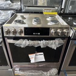 GE PROFILE 30” STAINLESS STEEL GAS SLIDE IN RANGE w/ AIRFRY🔥WARRANTY🔥DELIVERY 🔥