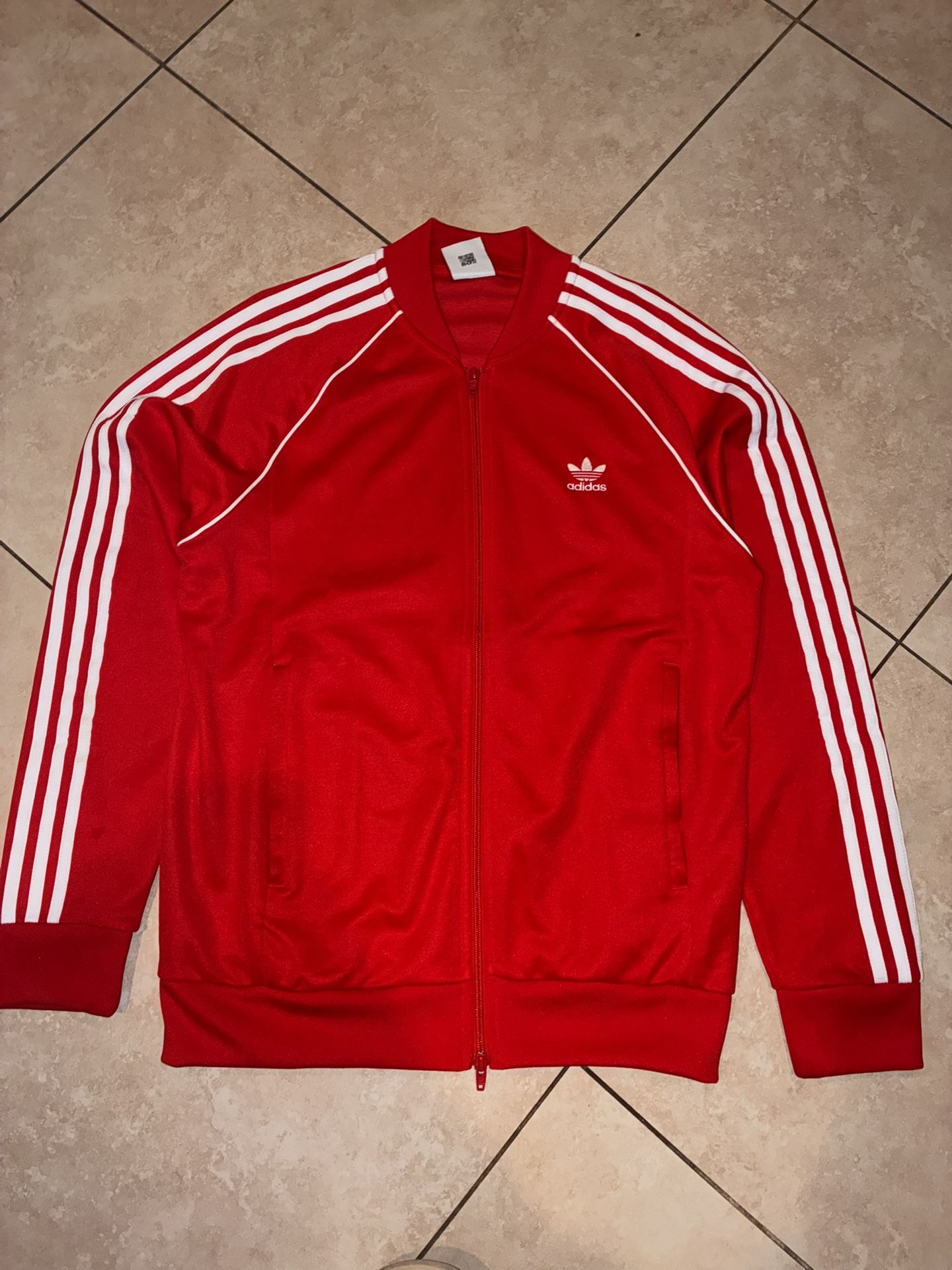 Adidas Red Track Top Sweater Size L