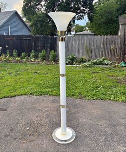 Tall Acrylic/lucite Floor lamp Glass shade.