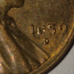 1959 D Lincoln Cent Error Coin 