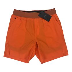Ten Thousand Set Shorts Mens Small S Orange Lined 6.5” Inseam Running Gym BNWT!
