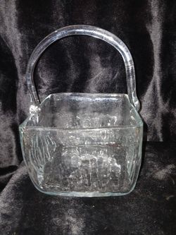 Blenko Blown Glass Basket 