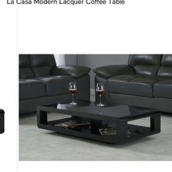Brand New Coffee Table – Never Used Modern black lacquer, already assembled.
