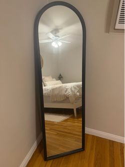 Floor Mirror and Lamp for sale (black)