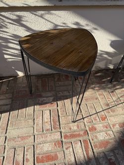 3 outdoor tables wooden and metal