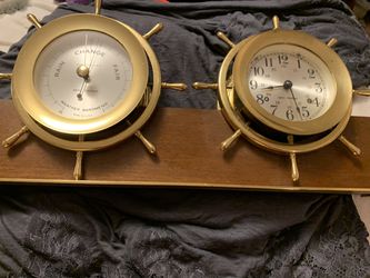 Seth Thomas clock and Weather Barometer with key