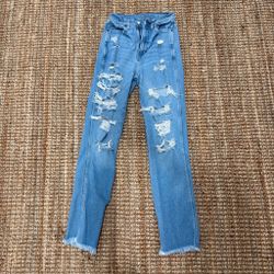 Arizona Jean Co Highest Rise 90s Straight Distressed Jeans Size 5