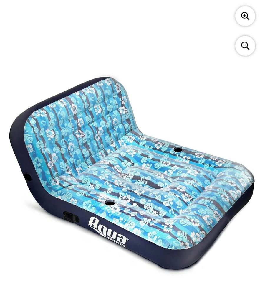 Aqua Leisure Adult Unisex Ultra-Cushioned Comfort Blue Pool Lounge Float for Two