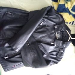 Levi Black Leather Jacket 