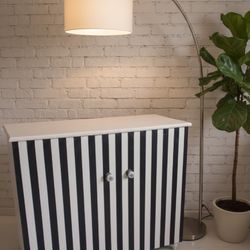 Solid Wood Striped Cabinet 