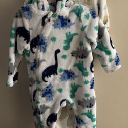 Baby Footed Pajamas (Dinosaur Print) – Set 6-9 Months - Set Of 2 