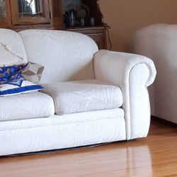 Couch / Sofa, White, 3 Cushion