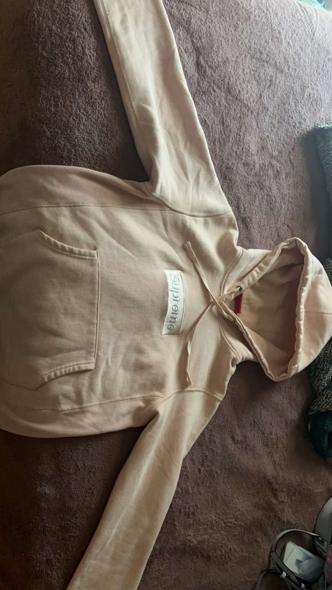 Peach Supreme Box Logo Hoodie Small