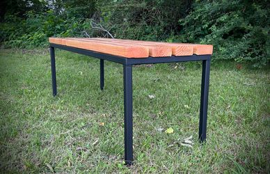Custom Handmade Industrial Bench - Solid Steel & Wood (48") Banca Industrial Hecha a Mano - Acero Sólido y Madera (48")