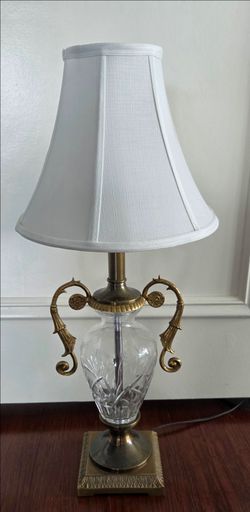 Crystal and Brass vintage lamp