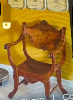 Antique hand carved wooden chair 23.5 wide by 36 tall
