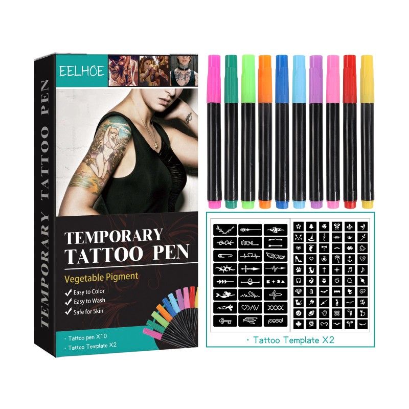 EELHOE temporary tattoo pen set face arm body multi-color painting diy makeup graffiti decoration tattoo pen