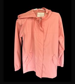 Weatherproof Women Jacket MEDIUM Pink 100% Polyester Full Zip Drawstring Hoodie