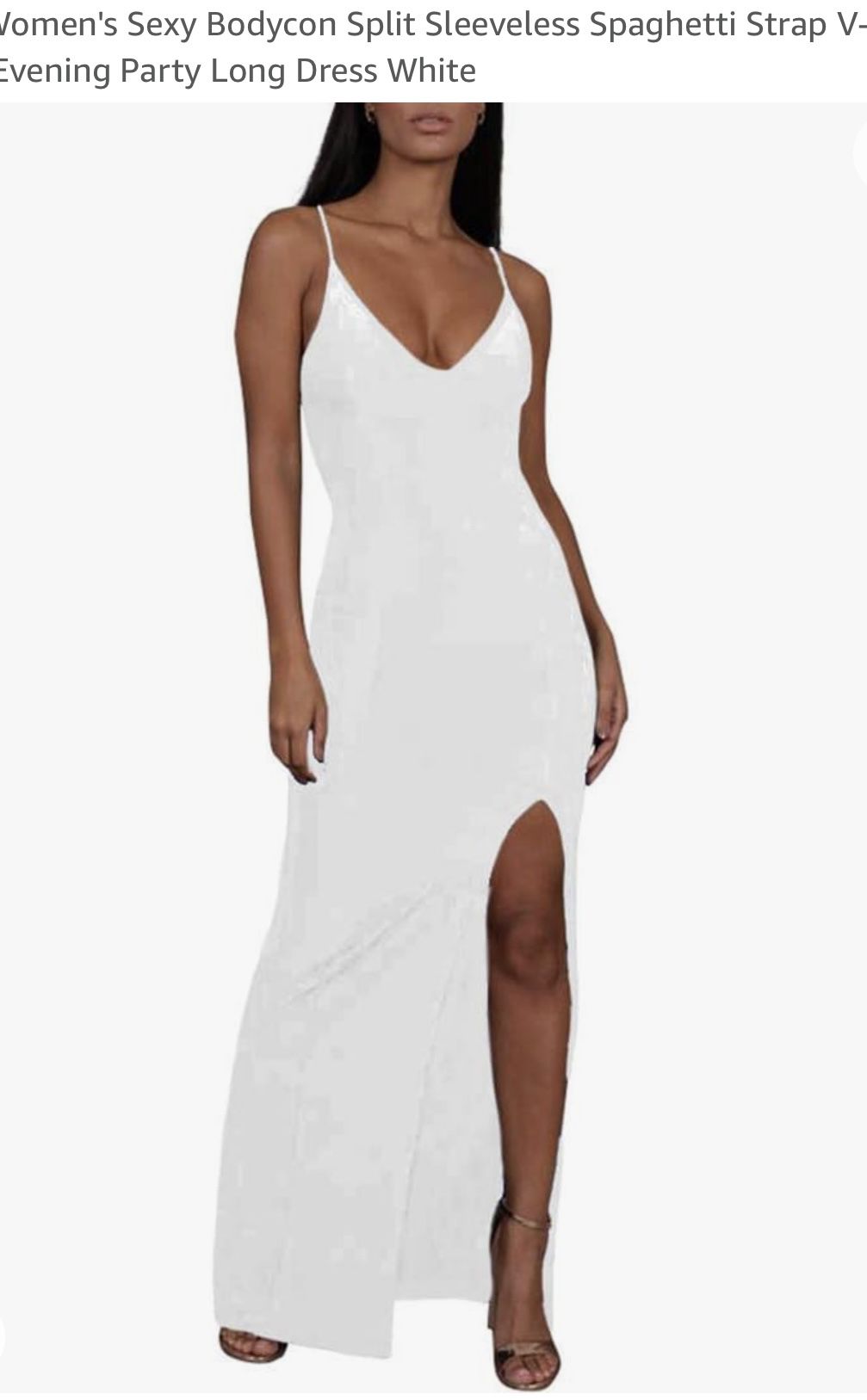 White Dress With Slit 