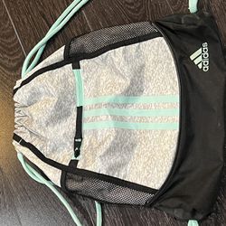 Adidas Linear Gym Sack Backpack Gymsack Drawstring Sports Training Bags Teal