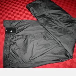 WOMENS NIKE WIND LINED ATHLETIC PANTS & BUNGEE AT BOTTOMS BLACK LARGE 446212 NEW
