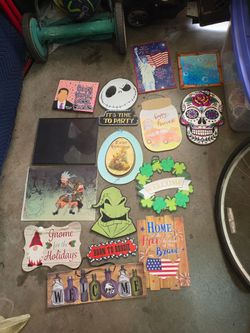 Lots of decorations, Halloween, Christmas, July 4th, Happy Easter