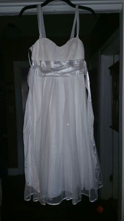 White glitter gown