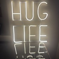 HUG LIFE Lighted White Sign Plug In With Switch 