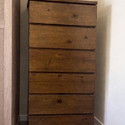 Real Wood Tall Boy 6 Drawer Dresser