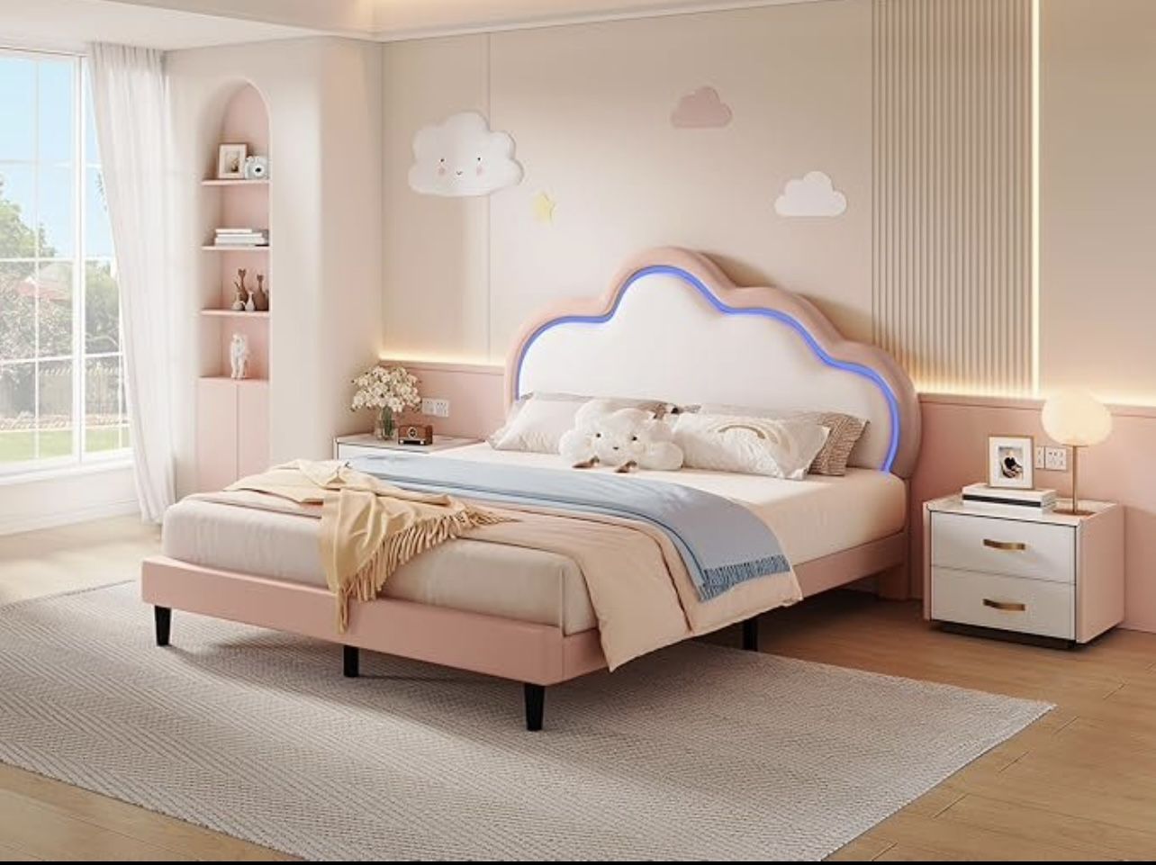 BED FRAME QUEEN SIZE WITH LEF LIGHTING BRAND NEW IN BOX!!!