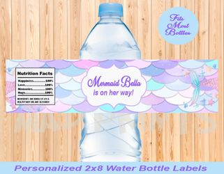 Mermaid Baby Shower labels (12)