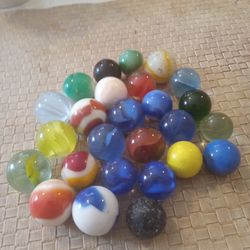 25 Vintage Larger Marbles