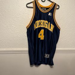 Michigan Basketball Starter Jersey #4 Size Large 48