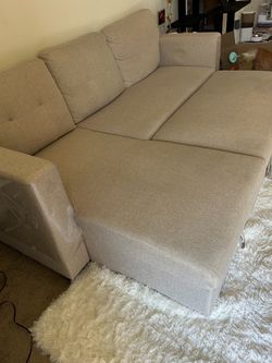 Light Gray Sectional Sofa with Chaise