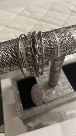 Silver-Tone Bangle Bracelet Set